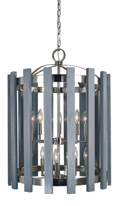 Framburg 5120 PN Ten Light Chandelier, Polished Nickel