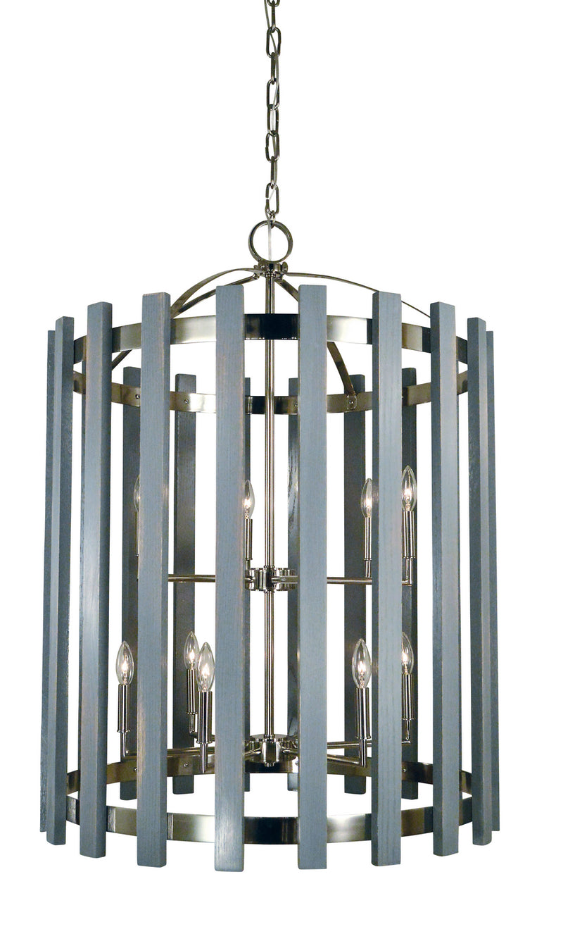 Framburg 5128 PN 12 Light Foyer Chandelier, Polished Nickel