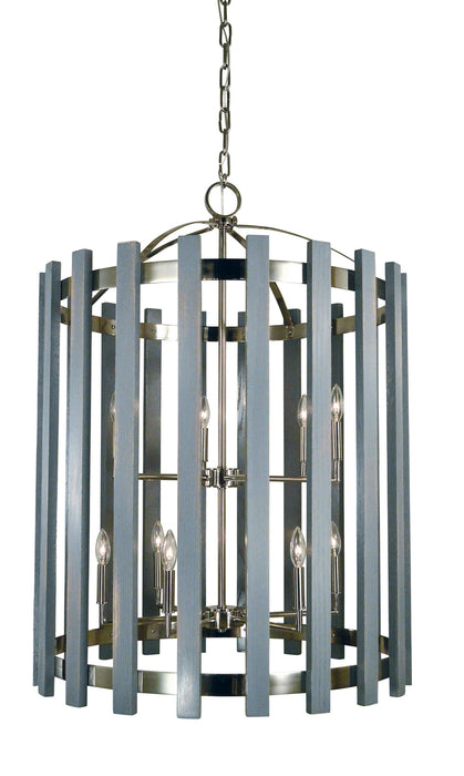 Framburg 5128 PN 12 Light Foyer Chandelier, Polished Nickel