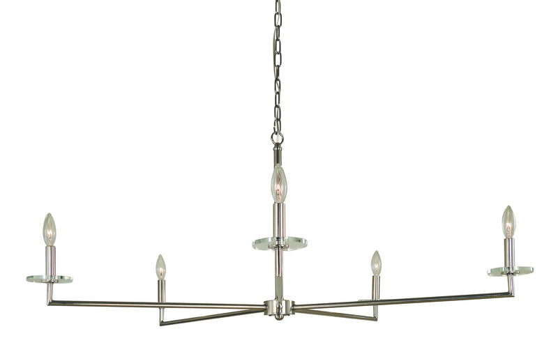 Framburg 5450 MBLACK Five Light Chandelier, Matte Black