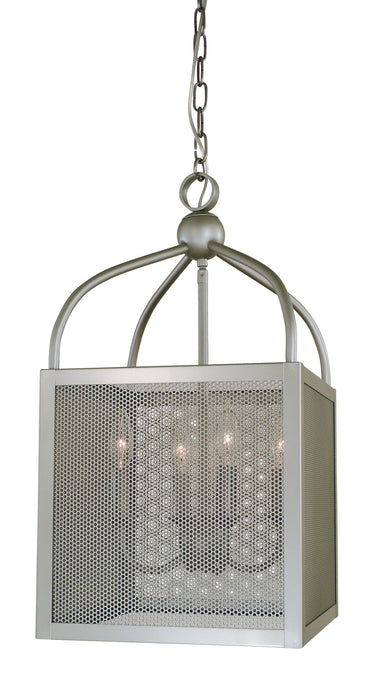 Framburg 5464 SP Four Light Mini-Chandelier, Satin Pewter
