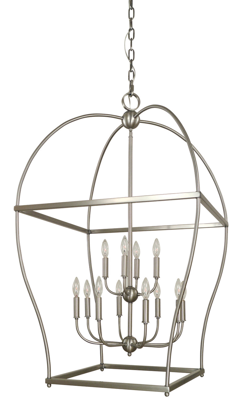Framburg 5472 BN 12 Light Foyer Chandelier, Brushed Nickel