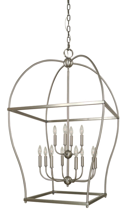 Framburg 5472 BN 12 Light Foyer Chandelier, Brushed Nickel