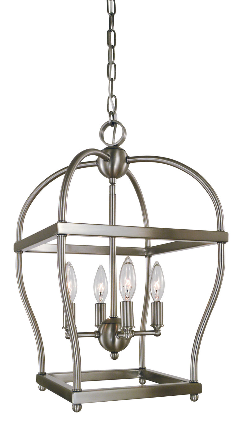 Framburg 5474 BN Four Light Mini-Chandelier, Brushed Nickel