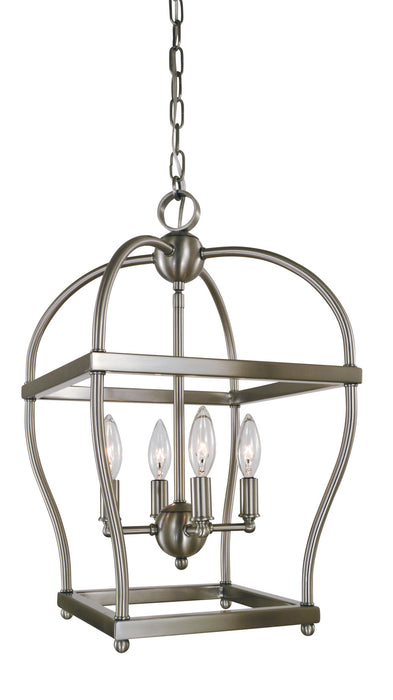 Framburg 5474 BN Four Light Mini-Chandelier, Brushed Nickel