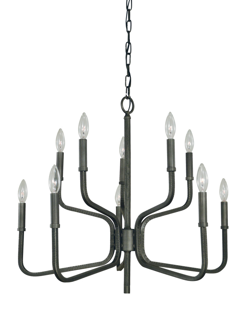Framburg 5480 IRON Ten Light Chandelier, Iron