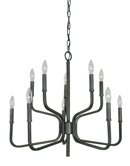 Framburg 5480 IRON Ten Light Chandelier, Iron