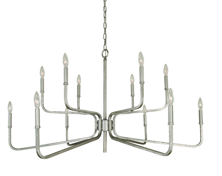 Framburg 5484 SP 12 Light Chandelier, Satin Pewter