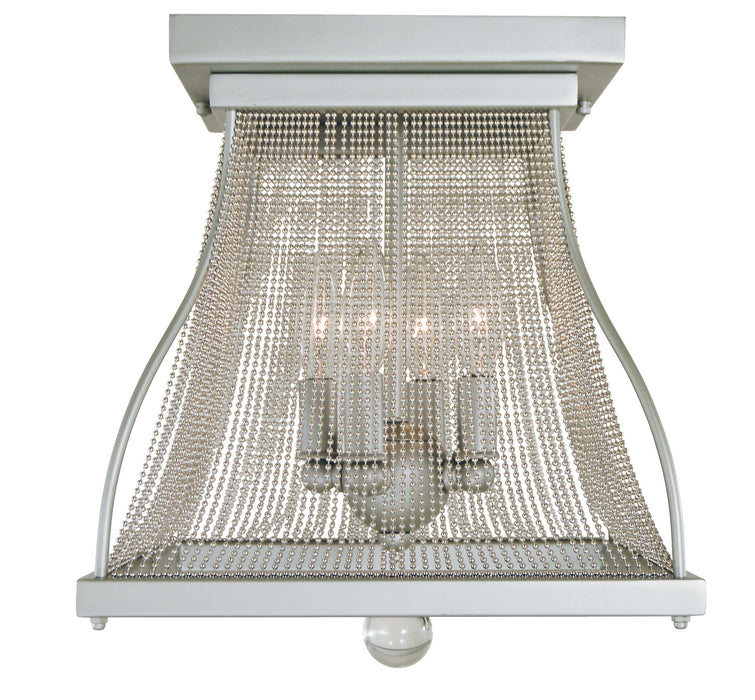Framburg 5500 SP/PN Four Light Flush Mount, Satin Pewter/Polished Nickel