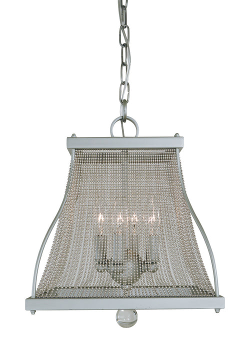 Framburg 5504 SP/PN Four Light Mini-Chandelier, Satin Pewter/Polished Nickel