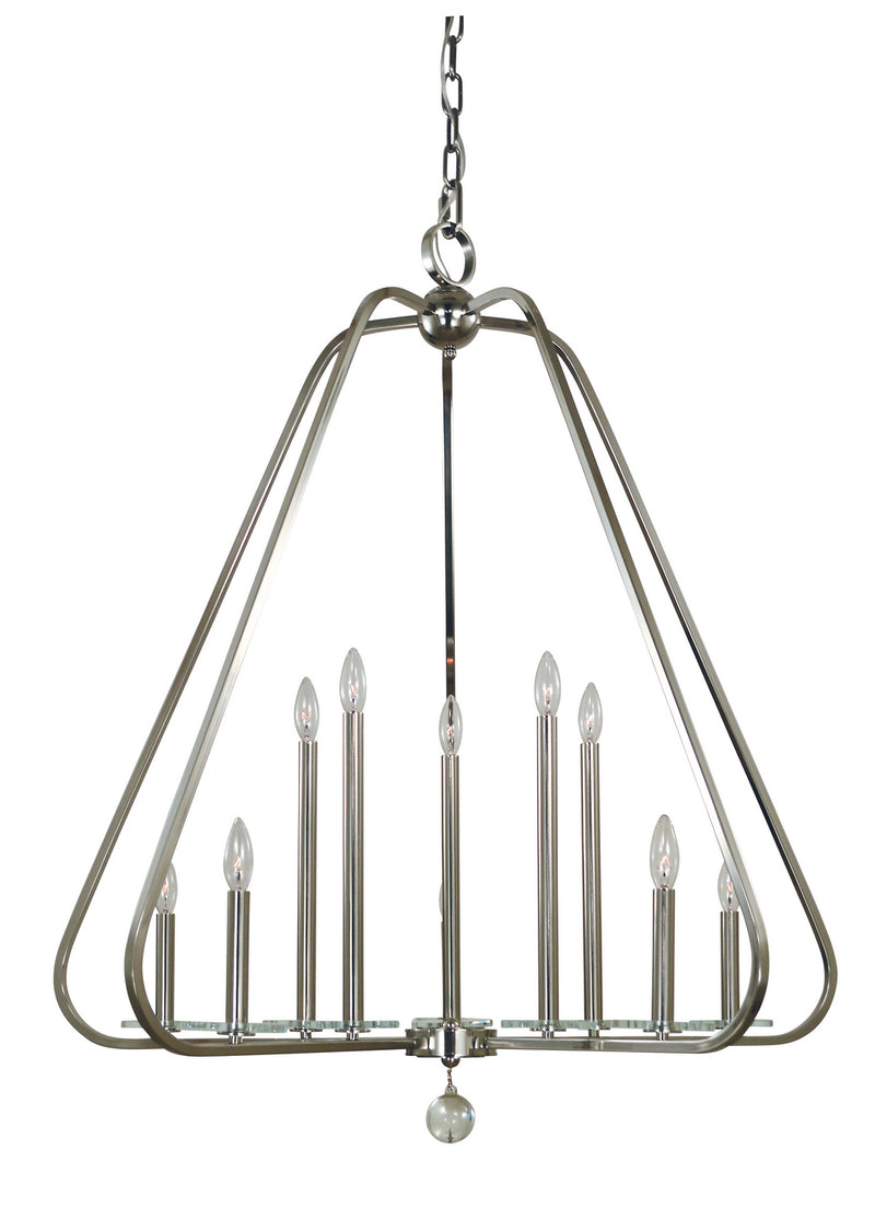 Framburg 5510 PN Ten Light Foyer Chandelier, Polished Nickel
