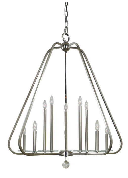 Framburg 5510 PN Ten Light Foyer Chandelier, Polished Nickel