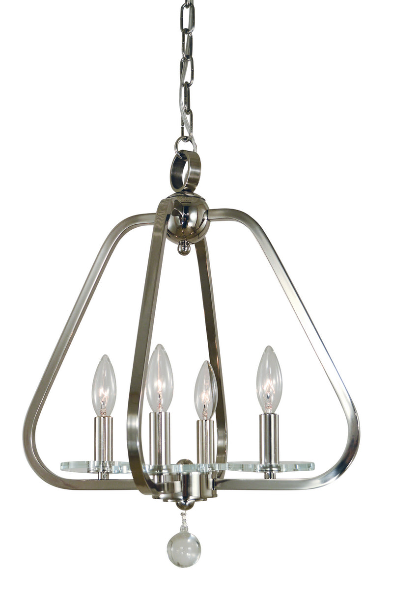 Framburg 5514 PN Four Light Mini-Chandelier, Polished Nickel