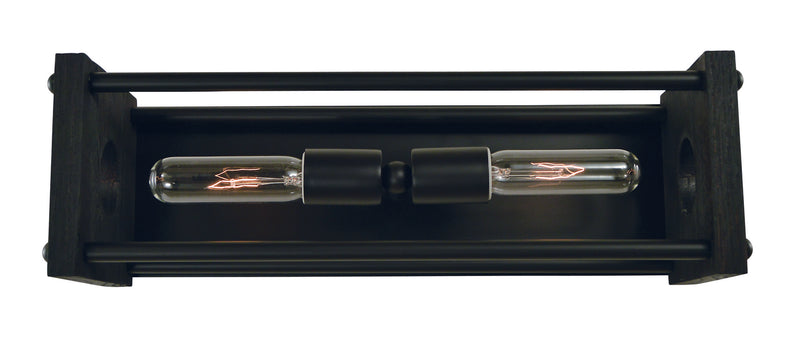 Framburg 5532 MBLACK Two Light Wall Sconce, Matte Black