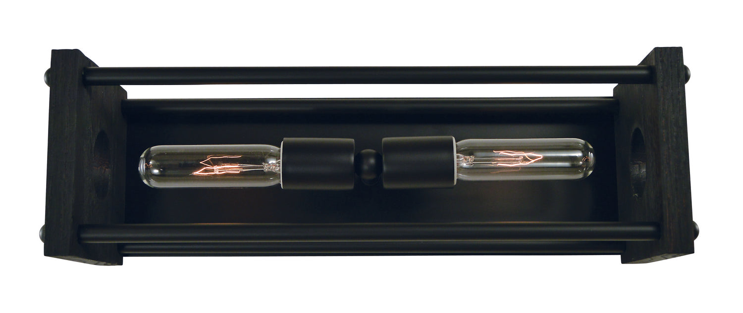Framburg 5532 MBLACK Two Light Wall Sconce, Matte Black