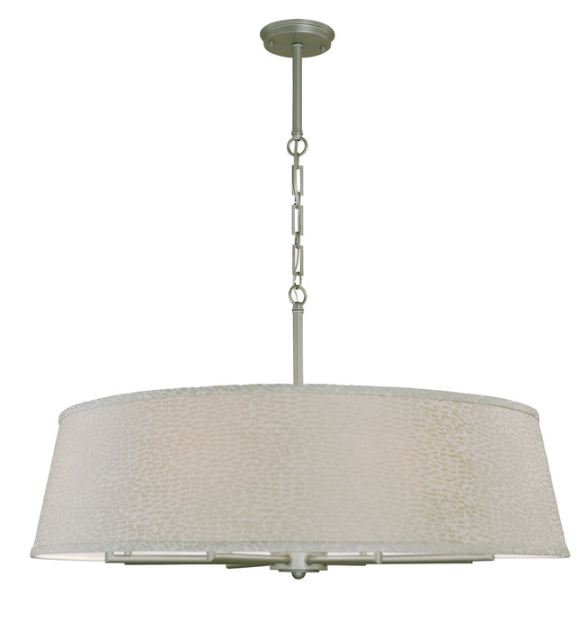 Framburg 5548 SP Eight Light Chandelier, Satin Pewter