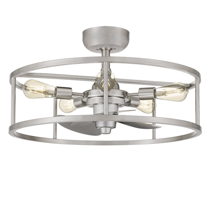 Quoizel NHR3124BN Five Light Fandelier, Brushed Nickel