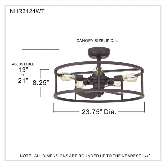 Quoizel NHR3124WT Five Light Fandelier, Western Bronze