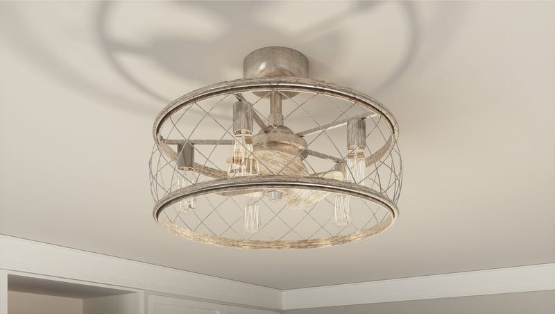 Quoizel RDY3122CS Five Light Fandelier, Century Silver Leaf