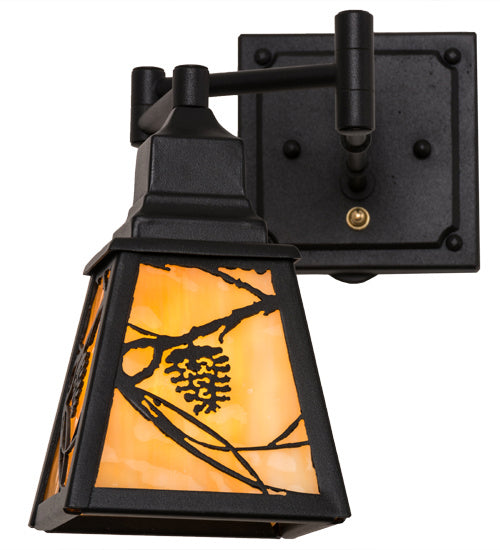 Meyda Tiffany 165430 One Light Wall Sconce, Black Metal