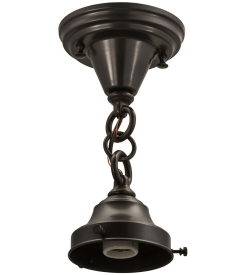 Meyda Tiffany 165491 One Light Flushmount Hardware, Craftsman Brown