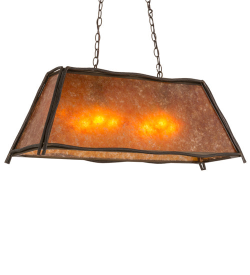 Meyda Tiffany 165541 Six Light Oblong Pendant, Antique Copper