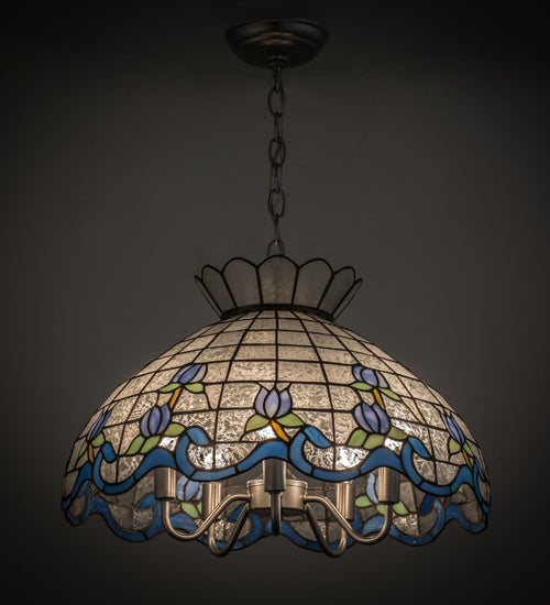 Meyda Tiffany 165806 Five Light Pendant, Nickel