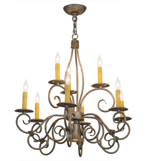Meyda Tiffany 165963 Ten Light Chandelier, Corinth