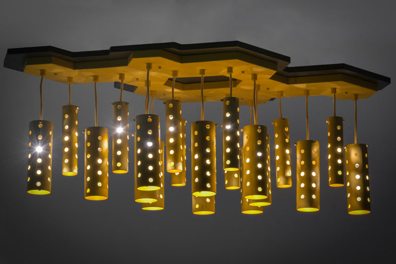 Meyda Tiffany 166088 25 Light Oblong Pendant, Gold Anodized