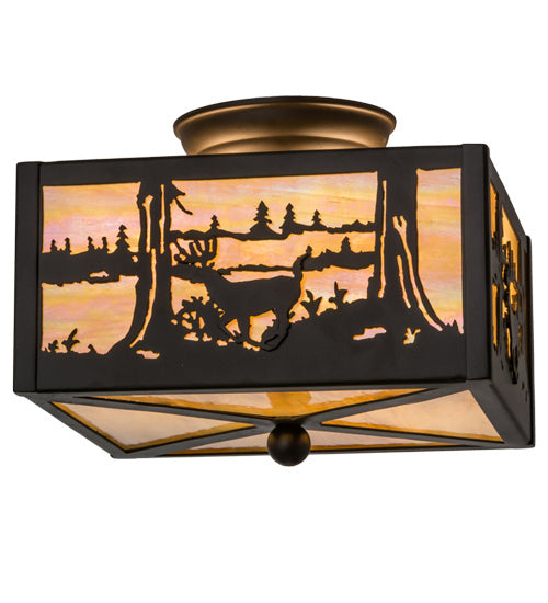 Meyda Tiffany 166326 Two Light Flushmount, Oil Rubbed Bronze