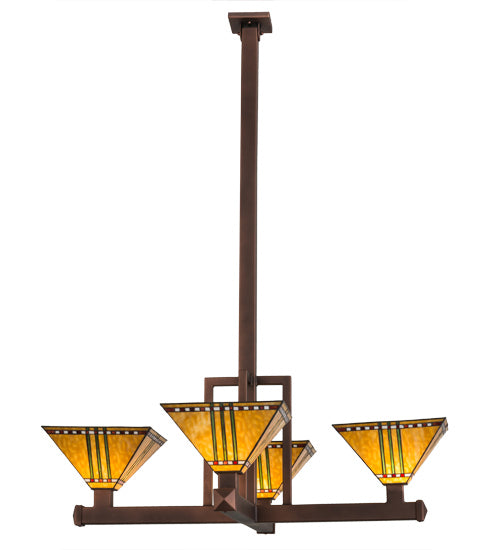 Meyda Tiffany 166979 Four Light Pendant, Cinnamon Coffee Metallic