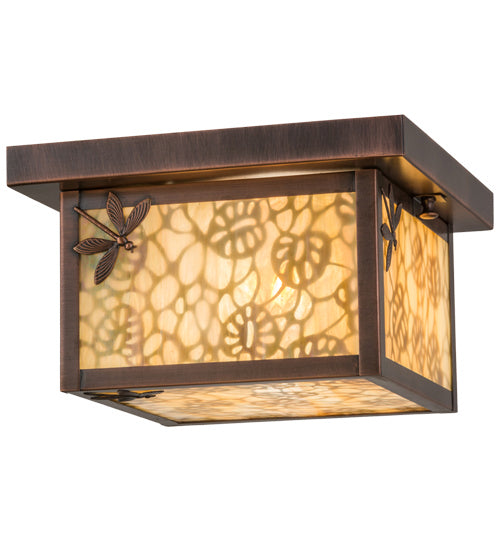 Meyda Tiffany 168724 One Light Flushmount, Antique Copper