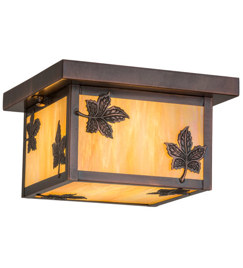 Meyda Tiffany 168726 One Light Flushmount, Antique Copper
