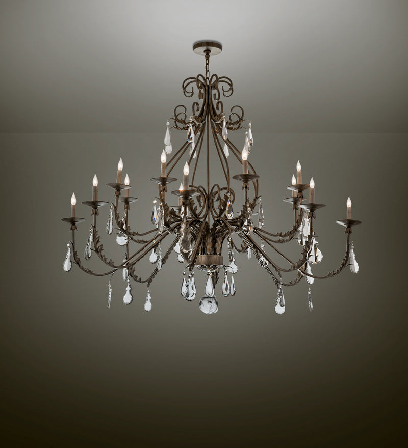 Meyda Tiffany 169173 16 Light Chandelier, Antique Silver