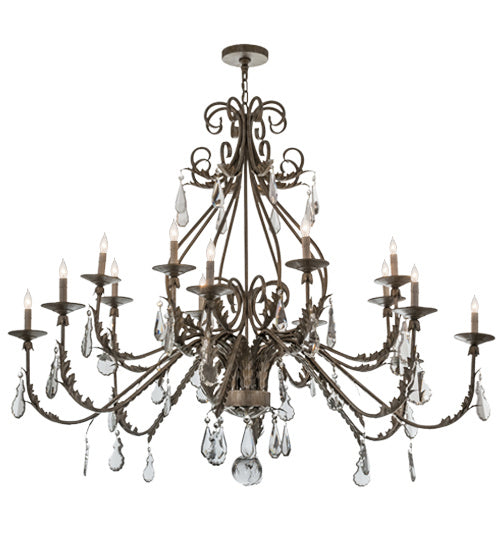 Meyda Tiffany 169173 16 Light Chandelier, Antique Silver
