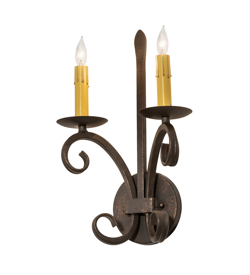 Meyda Tiffany 180721 Two Light Wall Sconce, Gilded Tobacco