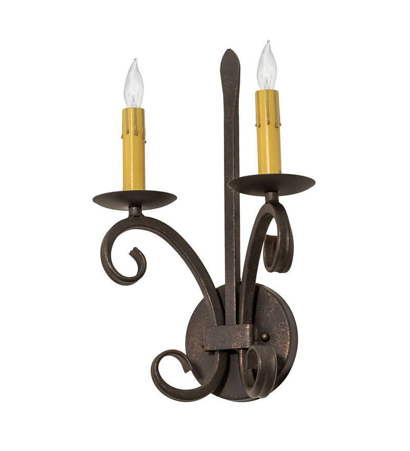 Meyda Tiffany 180721 Two Light Wall Sconce, Gilded Tobacco