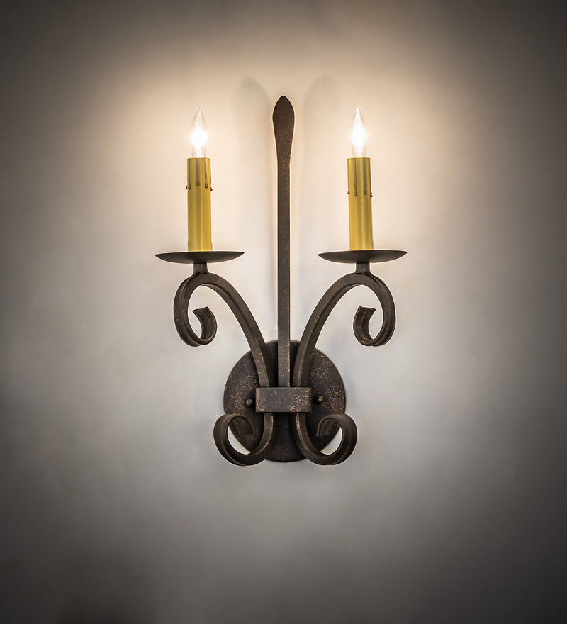 Meyda Tiffany 180721 Two Light Wall Sconce, Gilded Tobacco