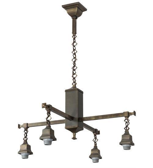 Meyda Tiffany 181218 Four Light Chandelier Hardware, Antique Brass