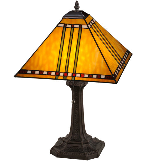 Meyda Tiffany 181598 One Light Table Lamp, Mahogany Bronze