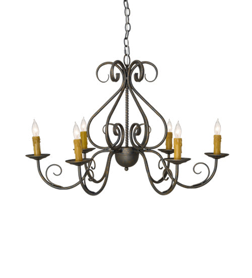 Meyda Tiffany 182580 Six Light Chandelier, French Bronze