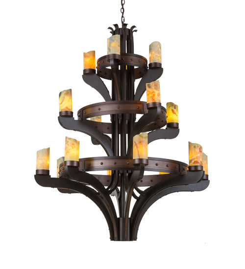 Meyda Tiffany 183607 17 Light Chandelier, Mahogany Bronze
