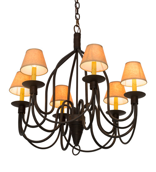Meyda Tiffany 185646 Six Light Chandelier, Cimarron Bronze