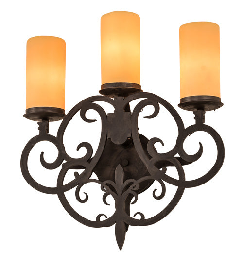Meyda Tiffany 189166 Three Light Wall Sconce, Costello Black