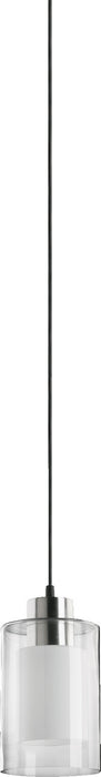 Quorum 882-65 One Light Pendant, Satin Nickel Clear and White