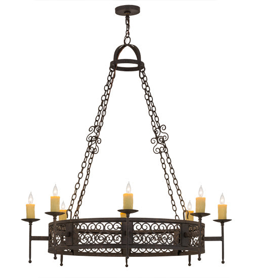 Meyda Tiffany 190078 Eight Light Chandelier, Copper Rust