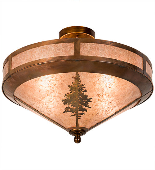 Meyda Tiffany 190288 Four Light Flushmount, Vintage Copper