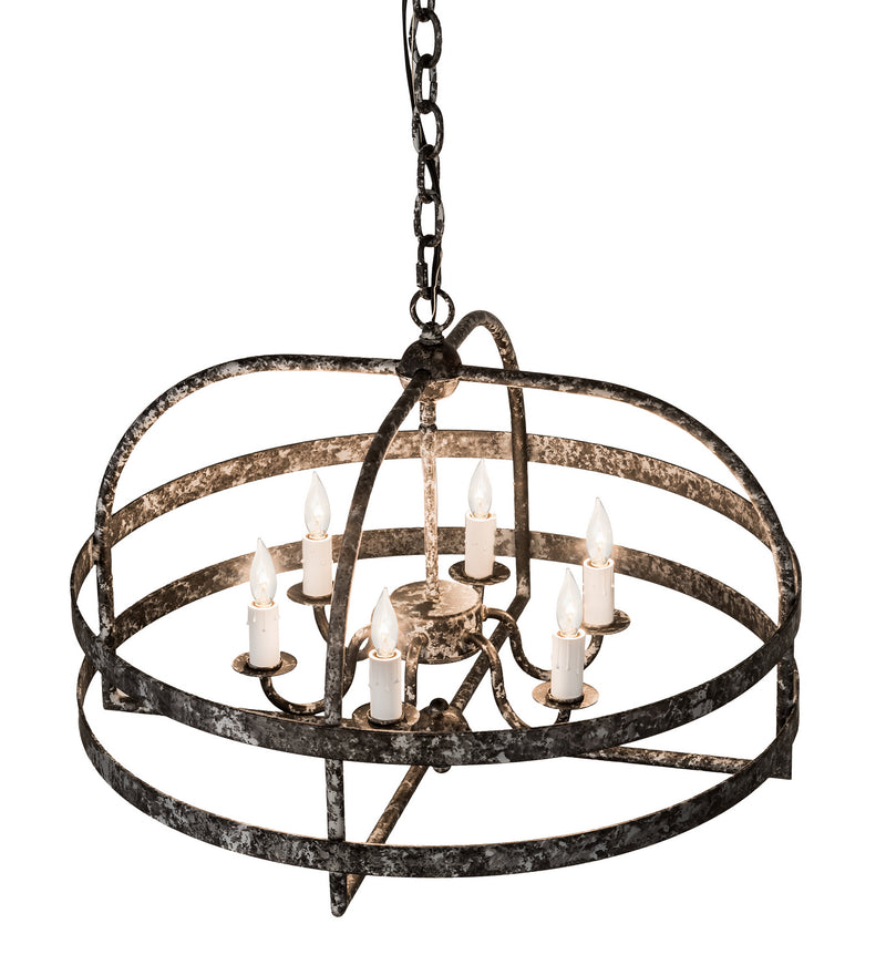 Meyda Tiffany 192658 Six Light Pendant, Graphite Pewter