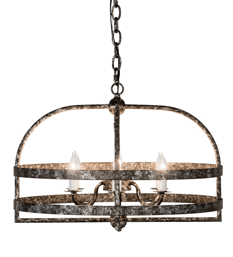 Meyda Tiffany 192658 Six Light Pendant, Graphite Pewter