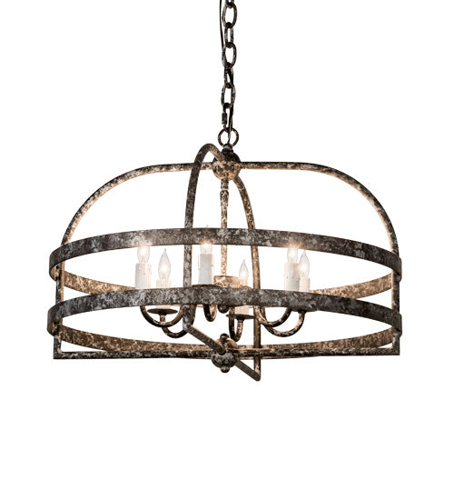 Meyda Tiffany 192658 Six Light Pendant, Graphite Pewter